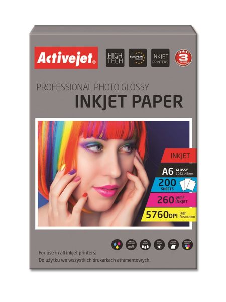Kép Activejet AP6-260GR200 photo paper for ink printers