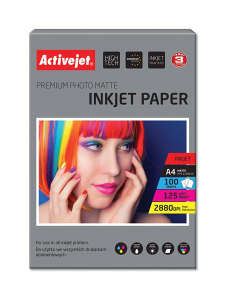 Kép Activejet AP4-125M100 matt photo paper for ink printers