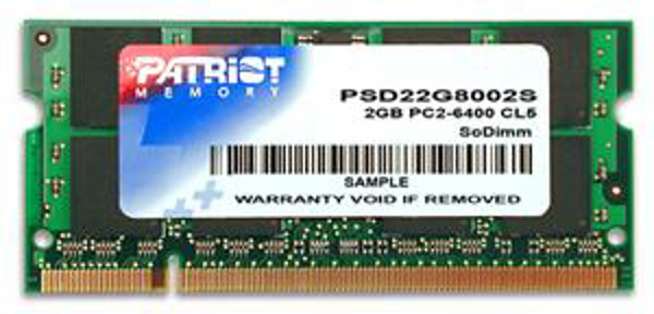 Kép RAM memory Patriot Memory Signature PSD22G8002S (DDR2 SO-DIMM 1 x 2 GB 800 MHz 6)