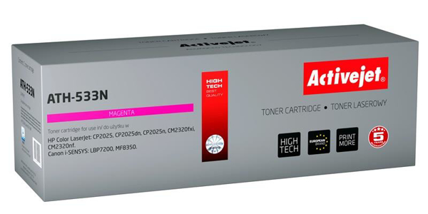 Kép Activejet ATH-533N Toner tintapatron for HP CC533A. Canon CRG-718M