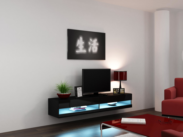 Kép Cama TV stand VIGO NEW 30/180/40 black/black gloss