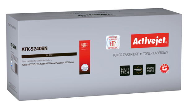 Kép Activejet ATK-5240BN toner replacement Kyocera TK-5240K, Compatible, page yield: 4000 pages, Printing colours: Black. 5 years warranty