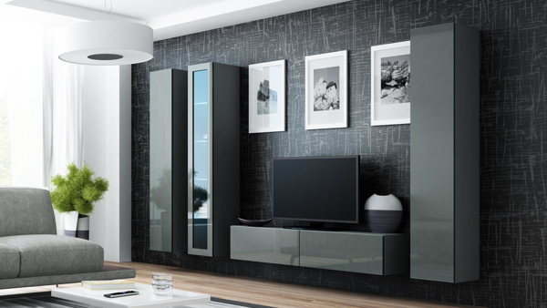 Kép Cama Living room cabinet set VIGO 15 grey/grey gloss