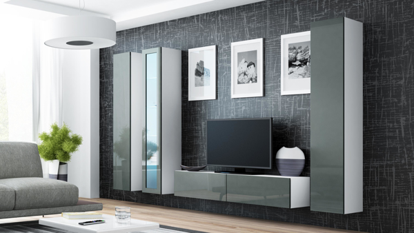 Kép Cama Living room cabinet set VIGO 15 white/grey gloss
