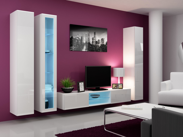 Kép Cama Living room cabinet set VIGO 17 white/white gloss