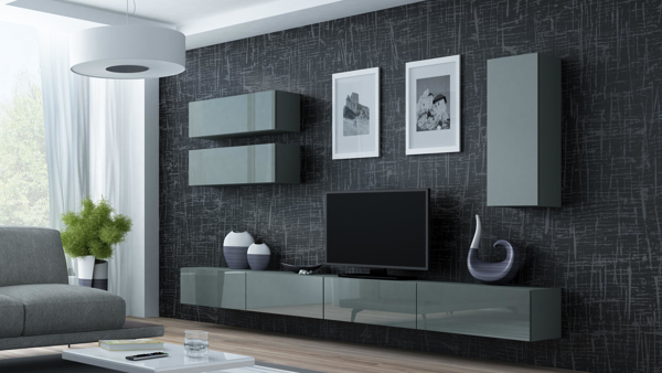 Kép Cama Living room cabinet set VIGO 13 grey/grey gloss