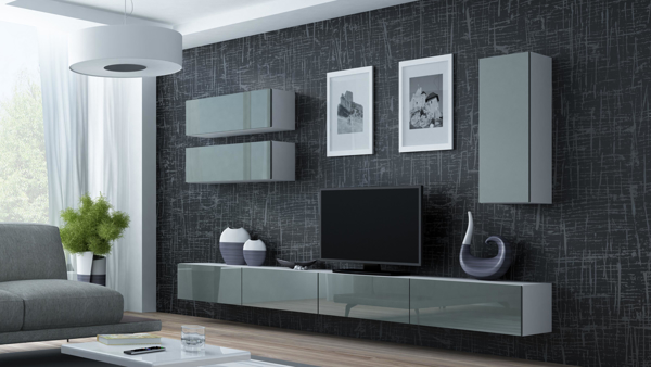 Kép Cama Living room cabinet set VIGO 13 white/grey gloss