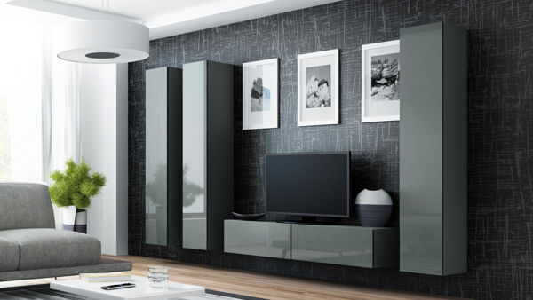 Kép Cama Living room cabinet set VIGO 14 grey/grey gloss