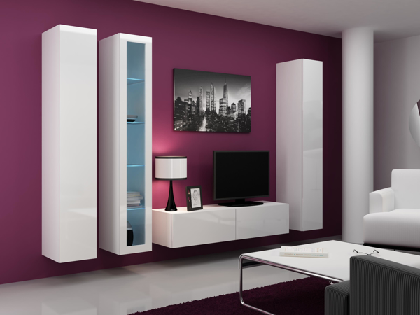 Kép Cama Living room cabinet set VIGO 15 white/white gloss