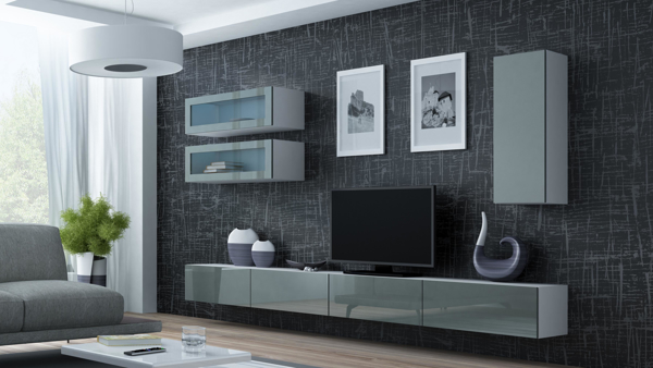 Kép Cama Living room cabinet set VIGO 11 white/grey gloss