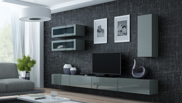 Kép Cama Living room cabinet set VIGO 11 grey/grey gloss