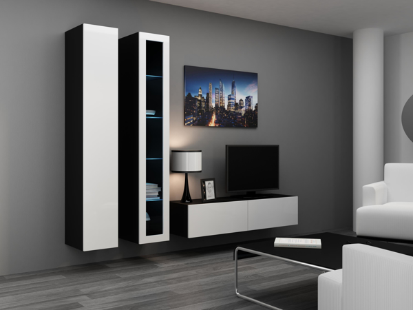 Kép Cama Living room cabinet set VIGO 10 black/white gloss