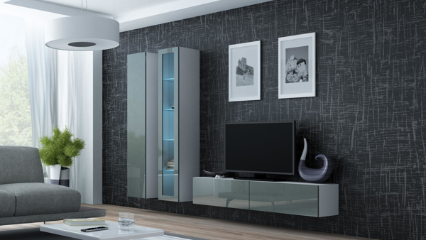 Kép Cama Living room cabinet set VIGO 10 white/grey gloss