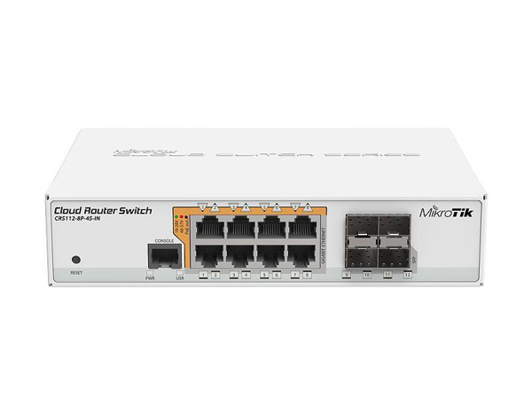 Kép Mikrotik CRS112-8P-4S-IN network switch Gigabit Ethernet (10/100/1000) White Power over Ethernet (PoE)