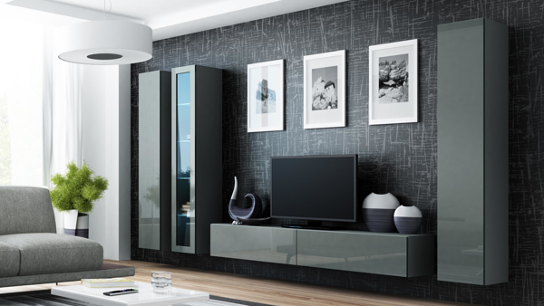 Kép Cama Living room cabinet set VIGO 2 grey/grey gloss