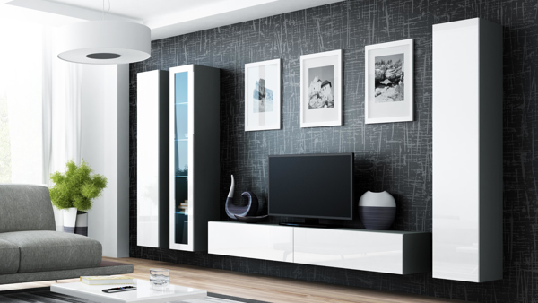 Kép Cama Living room cabinet set VIGO 2 grey/white gloss