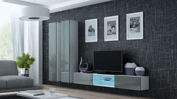 Kép Cama Living room cabinet set VIGO 19 white/grey gloss