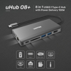 Kép UNITEK D1019A interface hub USB 3.2 Gen 1 (3.1 Gen 1) Type-C 5000 Mbit/s Grey