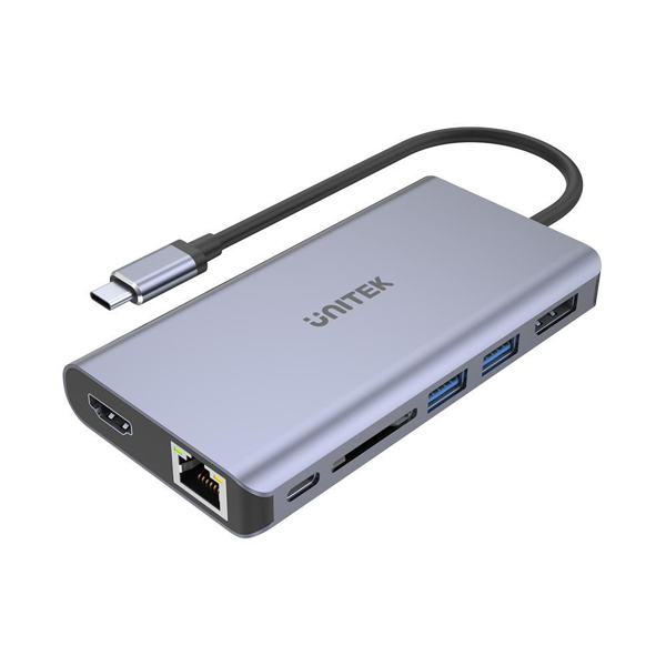Kép UNITEK HUB USB-C 2X USB 3.1, HDMI, DP, RJ45, SD