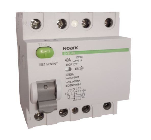 Kép 108366 Residual current circuit breakers Noark Ex9L-N 4P 40A A 100mA