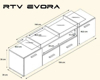 Kép Cama TV stand EVORA 200 plum tree/black gloss