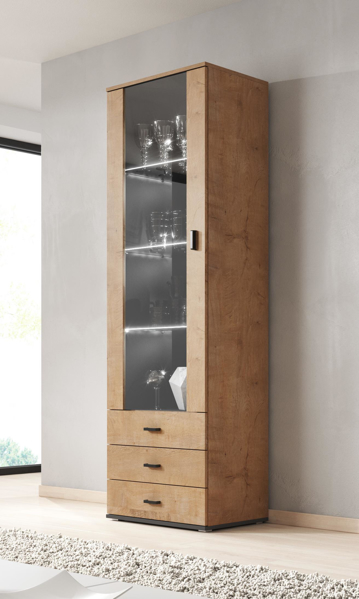 Kép Cama display cabinet SOHO S1 lefkas oak/black
