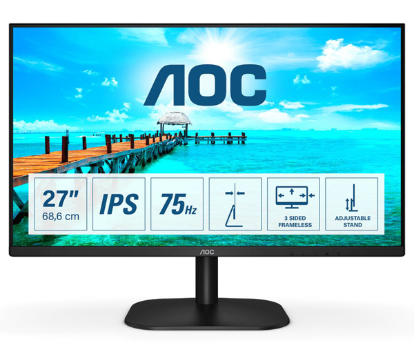 Kép AOC Basic-line 27B2H monitor 68.6 cm (27 Inch) 1920 x 1080 pixels Full HD LED Black