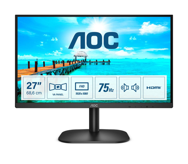 Kép AOC Basic-line 27B2AM LED display 68.6 cm (27) 19220 x 1080 pixels Full HD Black