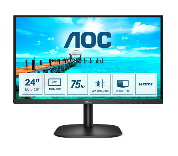 Kép AOC Basic-line 24B2XHM2 computer monitor 60.5 cm (23.8) 1920 x 1080 pixels Full HD LCD Black
