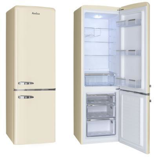 Kép Amica KGCR 387100 B Kombinált hűtőszekrény 244 L Beige
