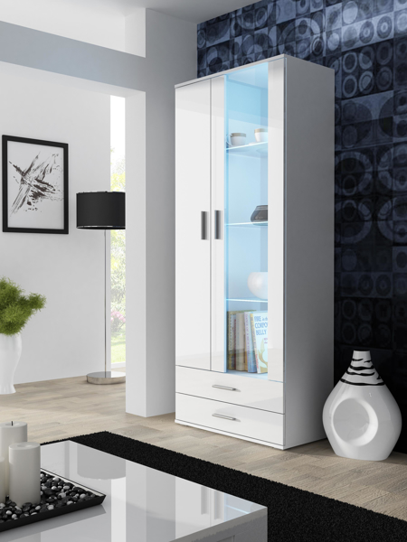 Kép Cama display cabinet SOHO S6 2D2S white/white gloss