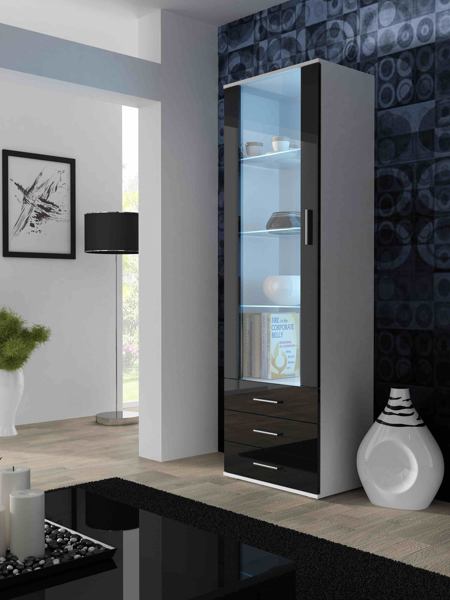 Kép Cama display cabinet SOHO S1 white/black gloss