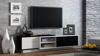 Kép Cama TV cabinet SIGMA1 180 white/black gloss
