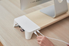 Kép 3-in-1 wooden monitor stand hub with fast wireless charging pad POUT EYES 8 White (POUT-02401-W)