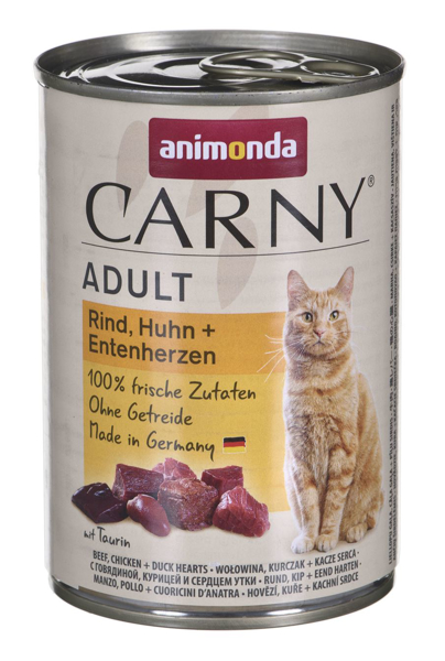 Kép Animonda Carny Adult Beef, chicken and duck hearts 400 g