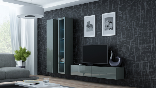 Kép Cama Living room cabinet set VIGO 10 grey/grey gloss
