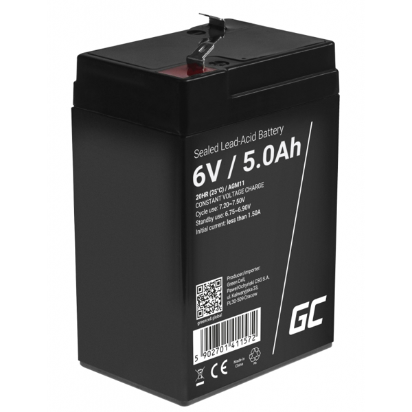 Kép Green Cell AGM11 UPS battery Sealed Lead Acid (VRLA) 6 V 5 Ah (AGM11)