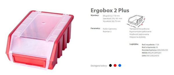 Kép ERGOBOX PLUS 2 RED, 118 x 161 x 75mm (ERG2PCZEPG001)