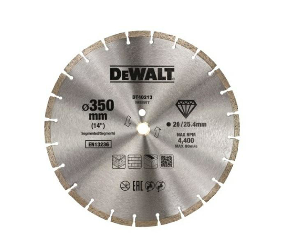 Kép DEWALT Gyémánttárcsa szegmentált 350x25,4mm (DT40213-QZ)