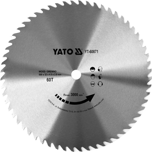 Kép YATO Fűrésztárcsa fához 500*60*32 60871 (YT-60871)