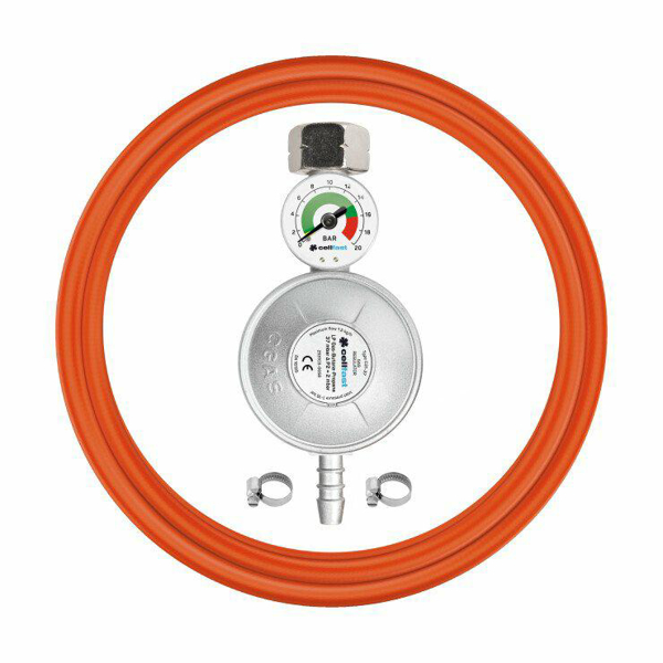 Kép CELLFAST SET CONNECTION REDUCER WITH MANOMETER + HOSE 2.0m PROPANE-BOOT (52-506)