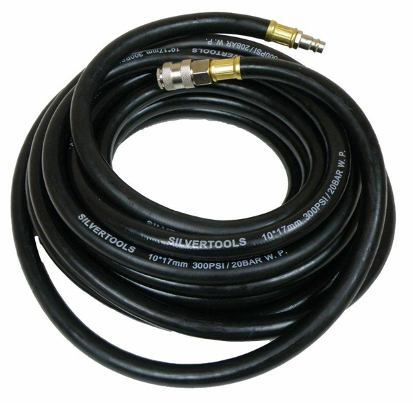 Kép SILVER CABLE / PNEUMATIC HOSE 10 x 17mm 15m RUBBER, WITH CONNECTORS (10553-15)