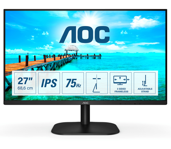 Kép AOC Basic-line 27B2DA LED display 68.6 cm (27) 1920 x 1080 pixels Full HD Black