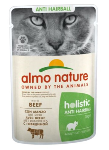 Kép ALMO NATURE Hairball - wet food for adult cats - beef - 70g