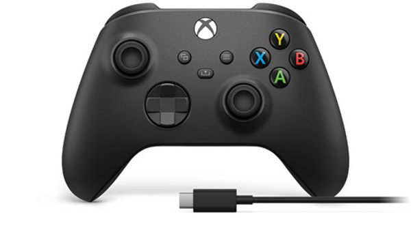 Kép Microsoft Xbox Wireless Controller + USB-C Cable Black Gamepad Analogue / Digital PC, Xbox One, Xbox One S, Xbox One X, Xbox Series S, Xbox Series X (1V8-00002)