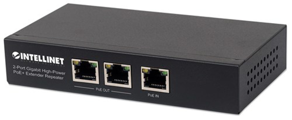 Kép Intellinet 2-Port Gigabit High-Power PoE+ Extender Repeater, IEEE 802.3at/af Power over Ethernet (PoE+/PoE), metal (561266)