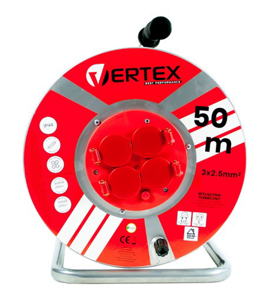 Kép VERTEX PB50METAL Extension cable 50 m 3x2,5 mm 3000 W IP44 Black (PB50METAL)