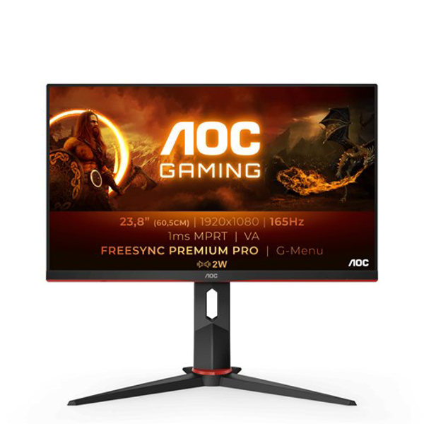 Kép AOC 24G2SAE/BK computer monitor 60.5 cm (23.8'') 1920 x 1080 pixels Full HD Black, Red (24G2SAE/BK)