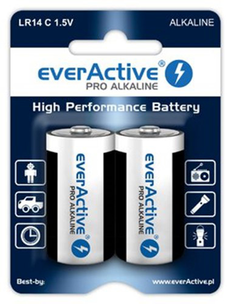 Kép Alkaline batteries everActive Pro Alkaline LR14 C - blister card - 2 pieces