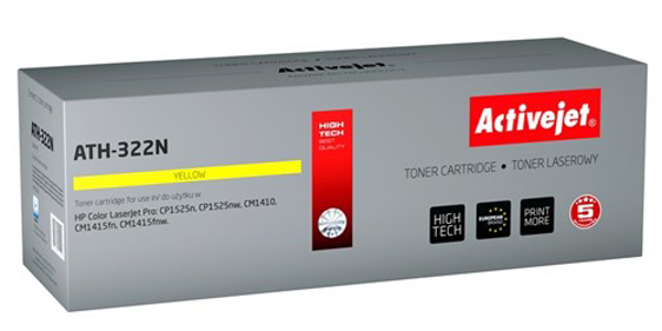 Kép Activejet ATH-322N toner for HP printer, HP 128A CE322A replacement, Supreme, 1300 pages, yellow (ATH-322N)
